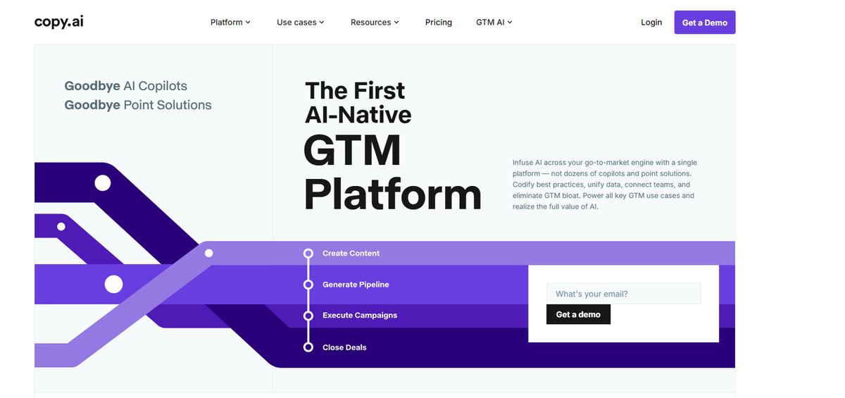 Copy.ai dashboard
